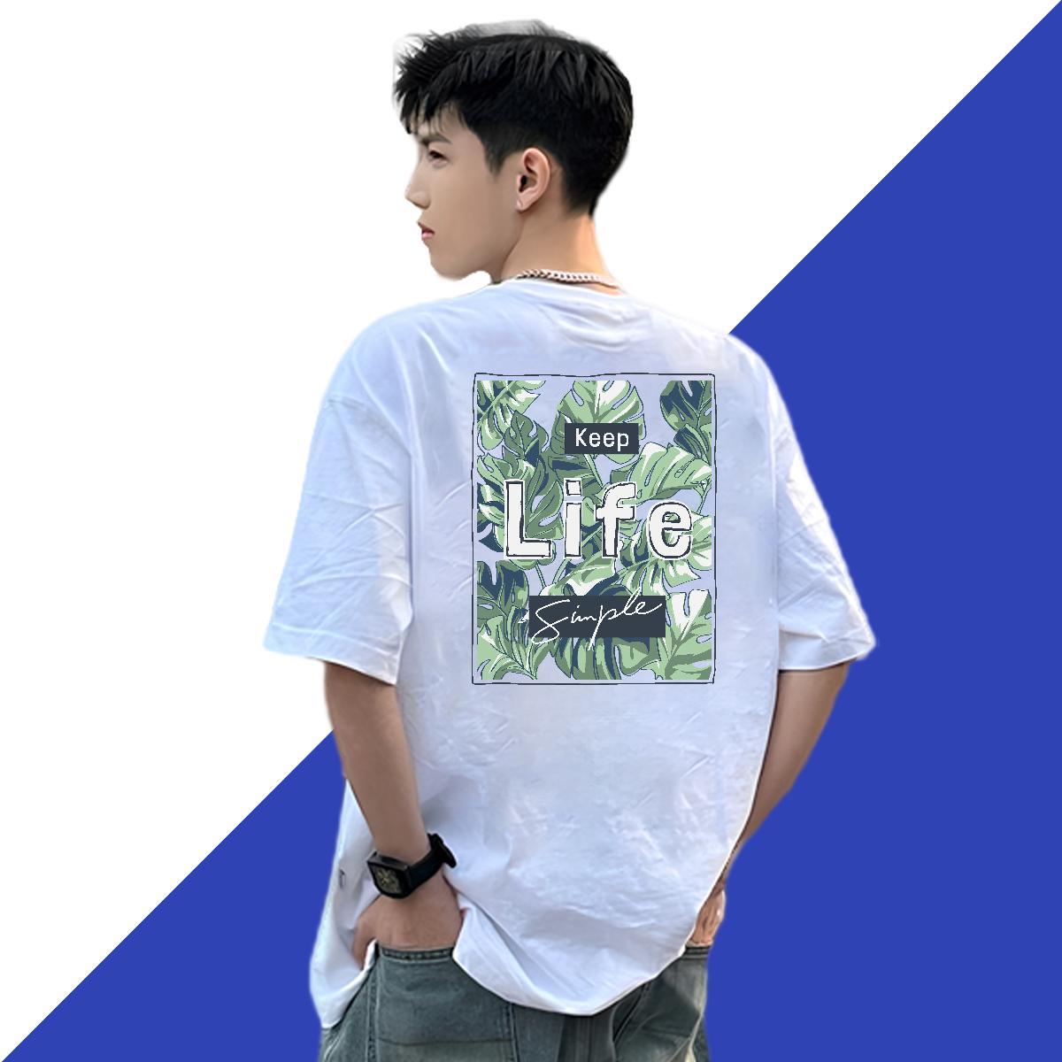 DIY T-Shirts 230g 100% Cotton tree Hip Hop Tops Tees Breathable Short Sleeve Comfortable Tshirts Cartoon Print