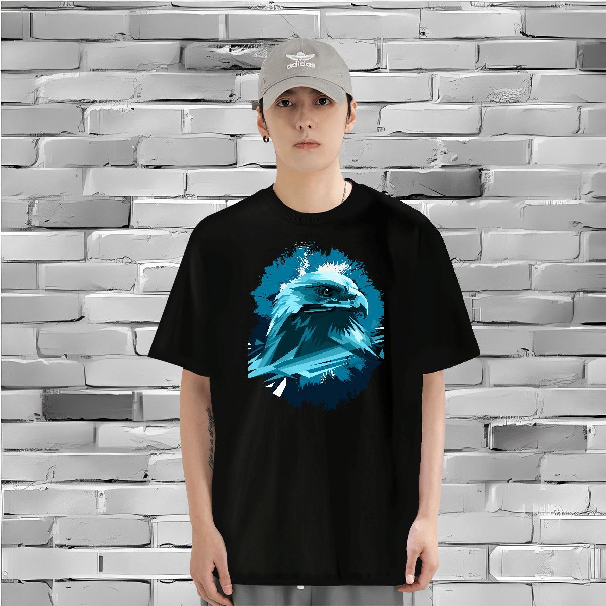 T Shirt For Man 230g Cotton eagle High Street Hip Hop Short Sleeve Soft Oversized 4XL Men Clothes T-Shirt 2024 New Unisex Tees