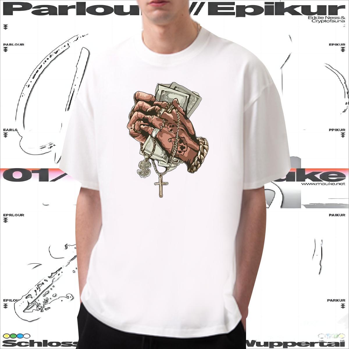 Men T Shirts 100% Cotton 230g hands Hip Hop Pure Cotton Asian Size Men Tees 2024 Classic Top Tees