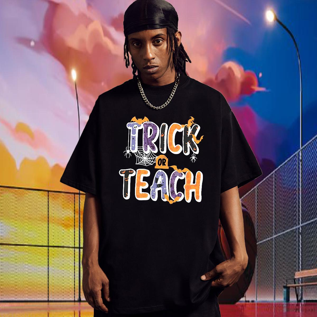2024 T-Shirts 100% Cotton 230g spider web Sports Casual Tshirts Breathable Short Sleeve Comfortable Men Tees Cartoon Print