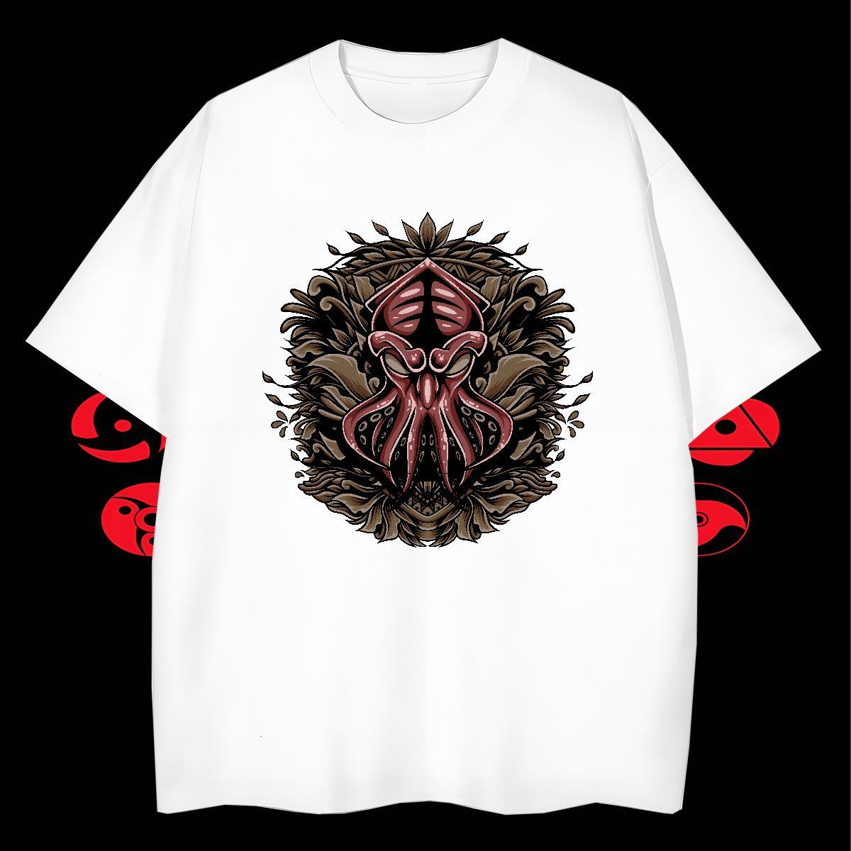 High Quality Couples T Shirts 100% Cotton 230g Street Casual octopus Customized Breathable Short Sleeve Fashion Designer T Shirt For Man Tees Shirts