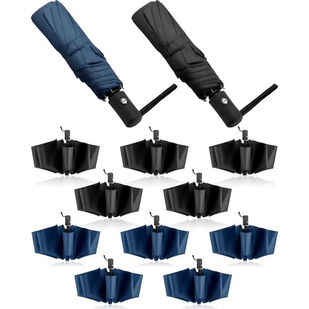 10 Pack Rain Umbrellas Bulk Automatic Open Close Collapsible Umbrella for Men WomenXJ240806