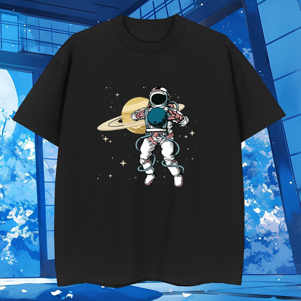 T-Shirts 230g Pure Cotton universe Street Breathable Short Sleeve DIY Anime Men Clothes T-Shirt Casual New Popular Tops Shirt