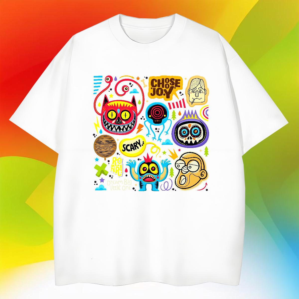 Soft Men Tops Tees 100% Cotton 230g Beach ET Floral Print Pure Cotton Stylist Mens T Shirts Top Tees