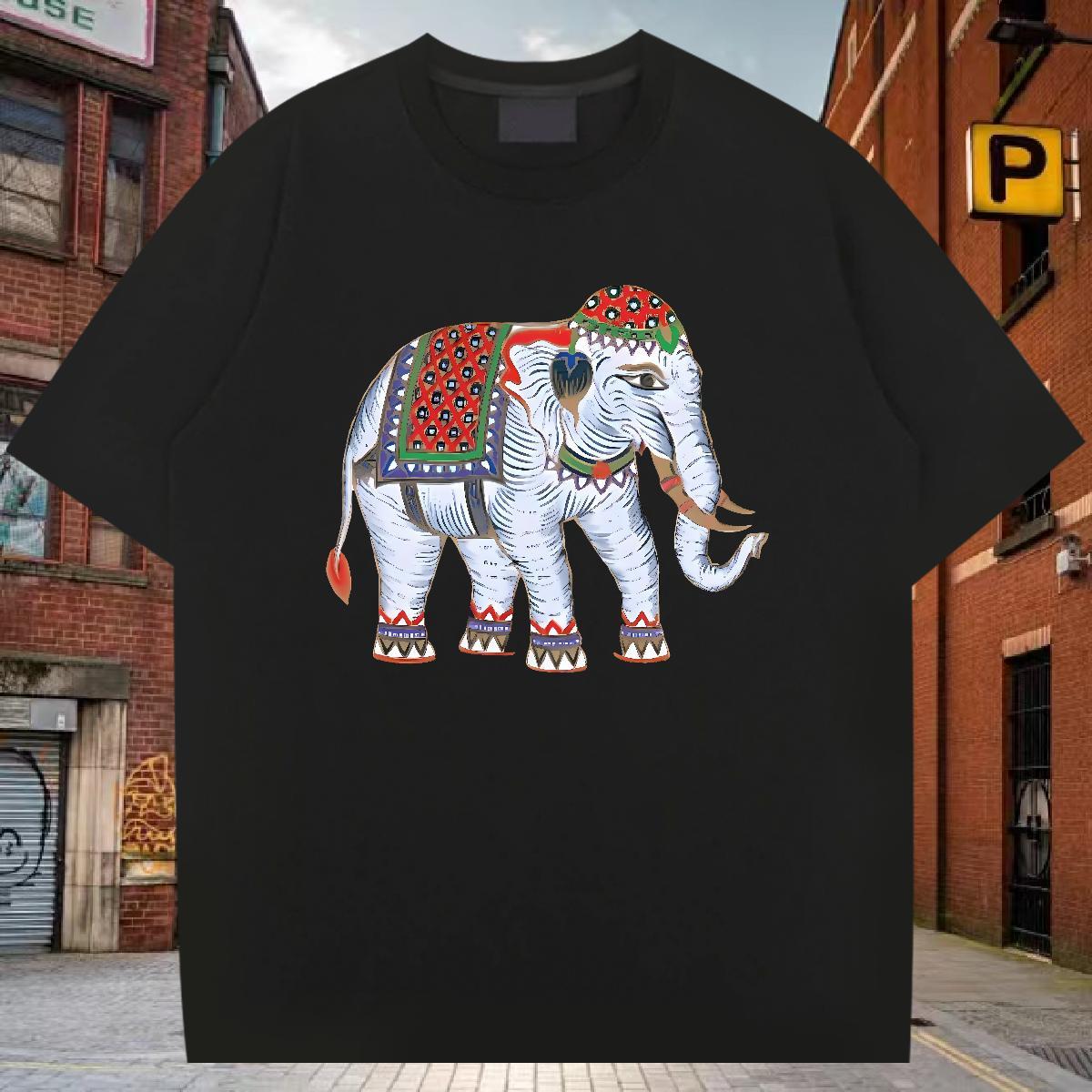 T Shirts Men 230g 100% Cotton elephant Sport Breathable Short Sleeve Oversized 3XL 4XL Men Clothes T-Shirt Stylist Cool Top Tees