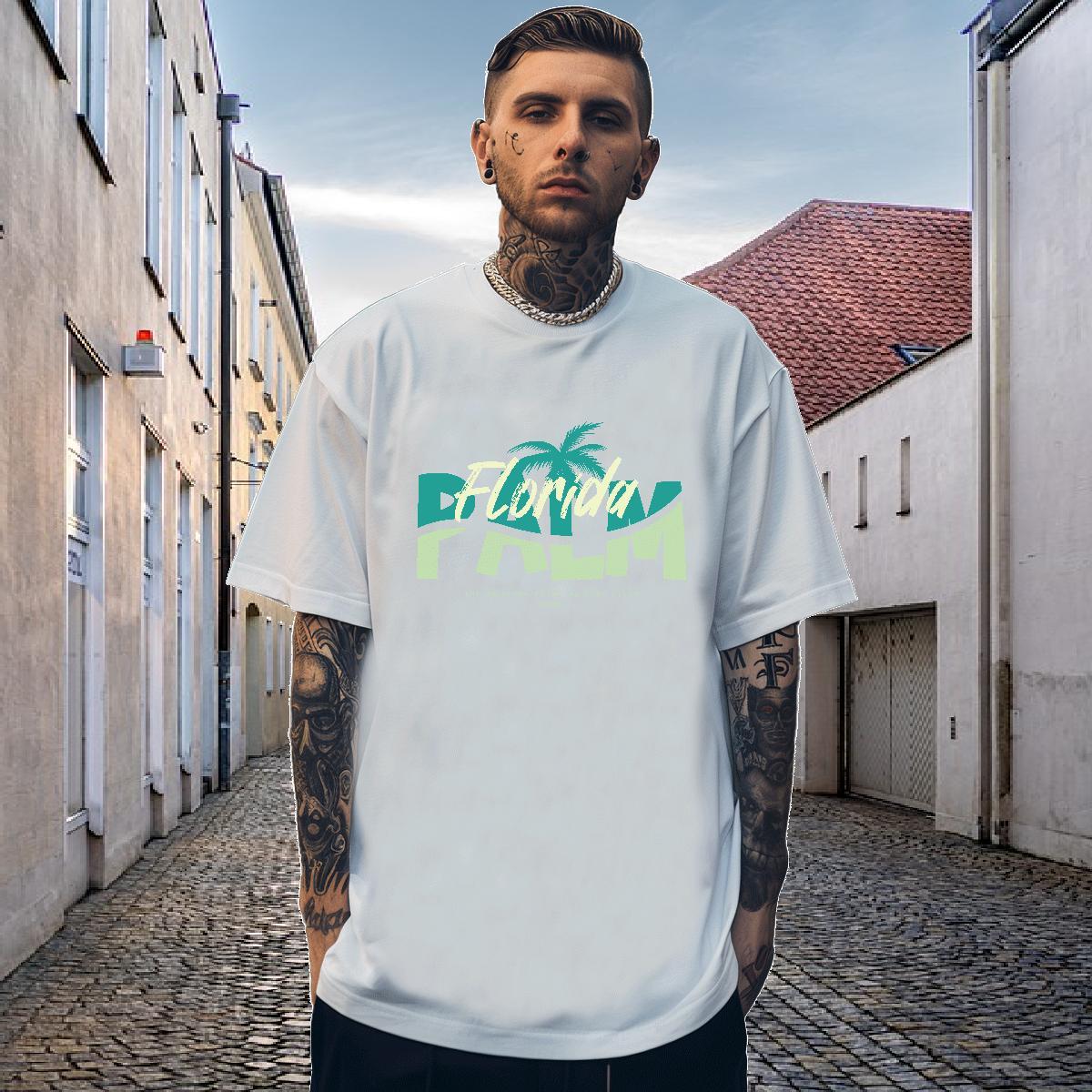 Classic Mens T Shirts 100% Cotton 230g tree Casual Clothes Breathable Short Sleeve TOP Quality Men Tees Customized Print