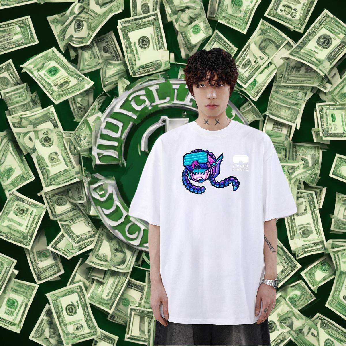 Loose Men Tshirts 230g Pure Cotton Home Outdoor ET Oversized Breathable Crew Neck 2024 Mens T Shirts Wear