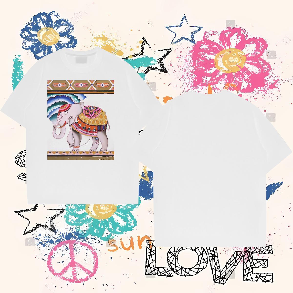 Custom T Shirt For Man 230g Cotton Elephant Anime Printing Street Clothings Breathable Short Sleeve Unisex Men Tshirts Skull