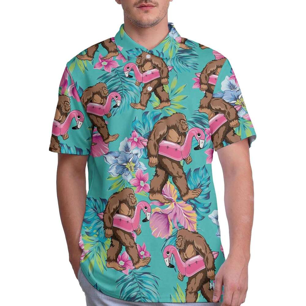 Fashion Mens Polo shirt Golf Shirts for Men Funny Hawaiian Crazy Print Mens Polo Shirt Polos shirts tshirt Casual tops summer clothes Short sleeve