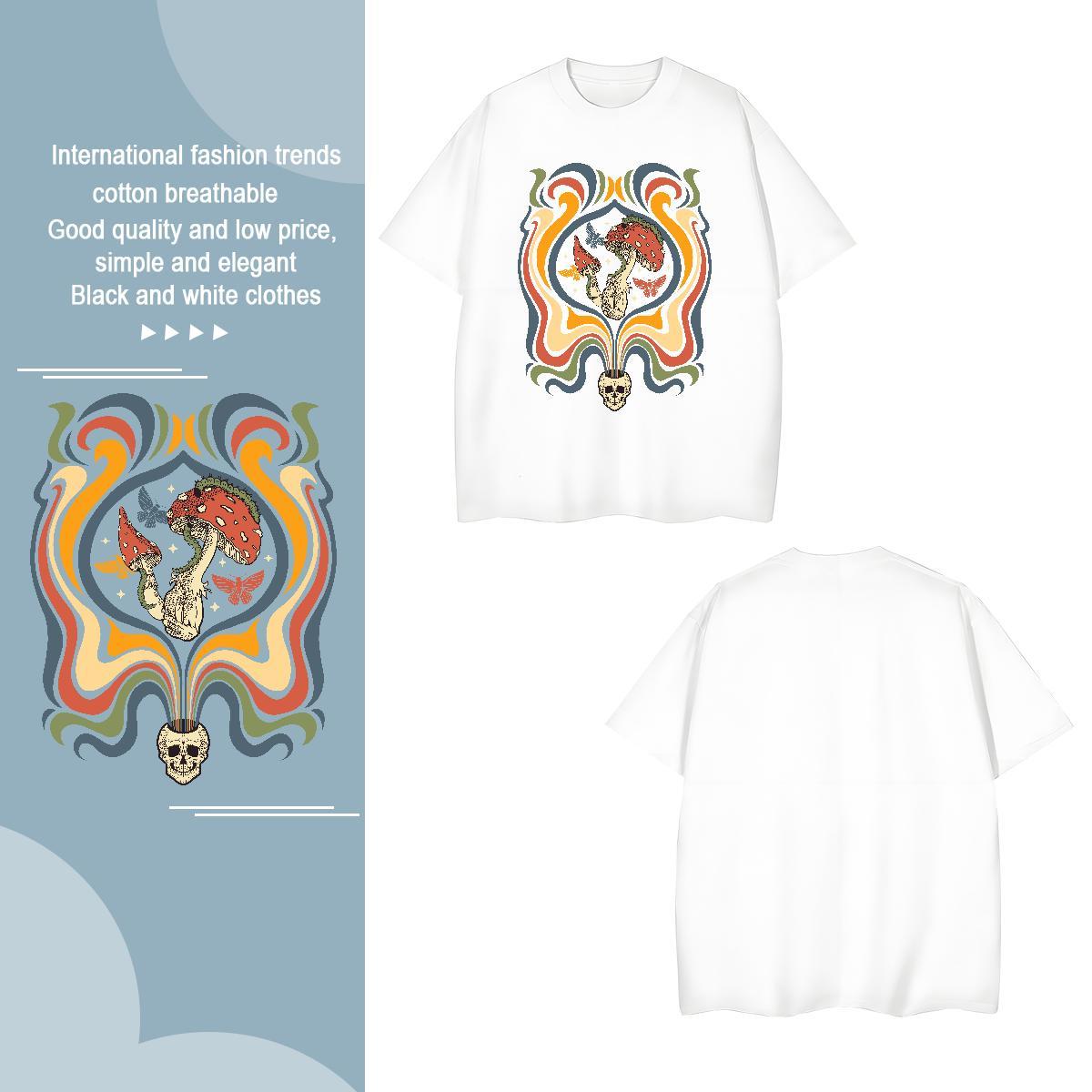 T-Shirts 230g Cotton mushroom Sports Casual O-Neck Short Sleeve DIY Men Tshirts 2024 Designer Wholesale Clothings