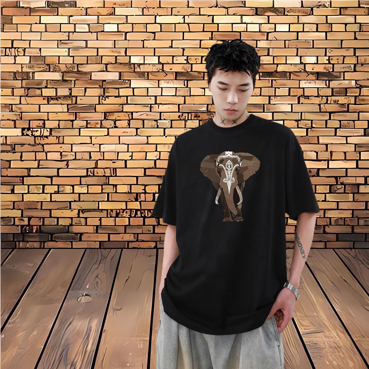 2024 Summer T-Shirts for Men 230g 100% Cotton Hip Hop Tees Shirts Round Neck Short Sleeve Loose Tshirts Oversized 3XL 4XL