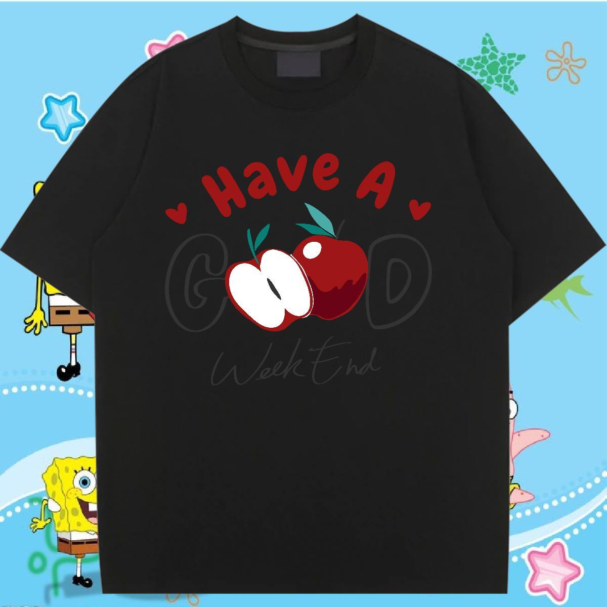 High quality T Shirt For Woman Crew Neck Breathable Womens Tshirts Floral Print flower Daily Outfit 230g Cotton Fashion Tops