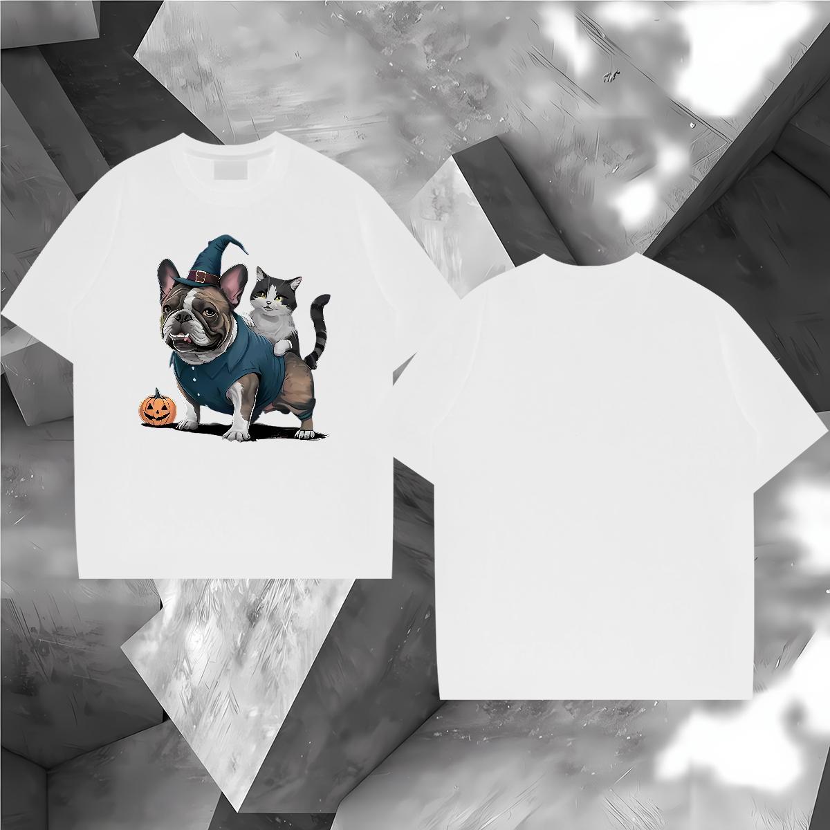Fashion Casual Mens T Shirts 230g Pure Cotton animals Street Polos O Neck Short Sleeves Wholesale Men Tees Custom Cartoon