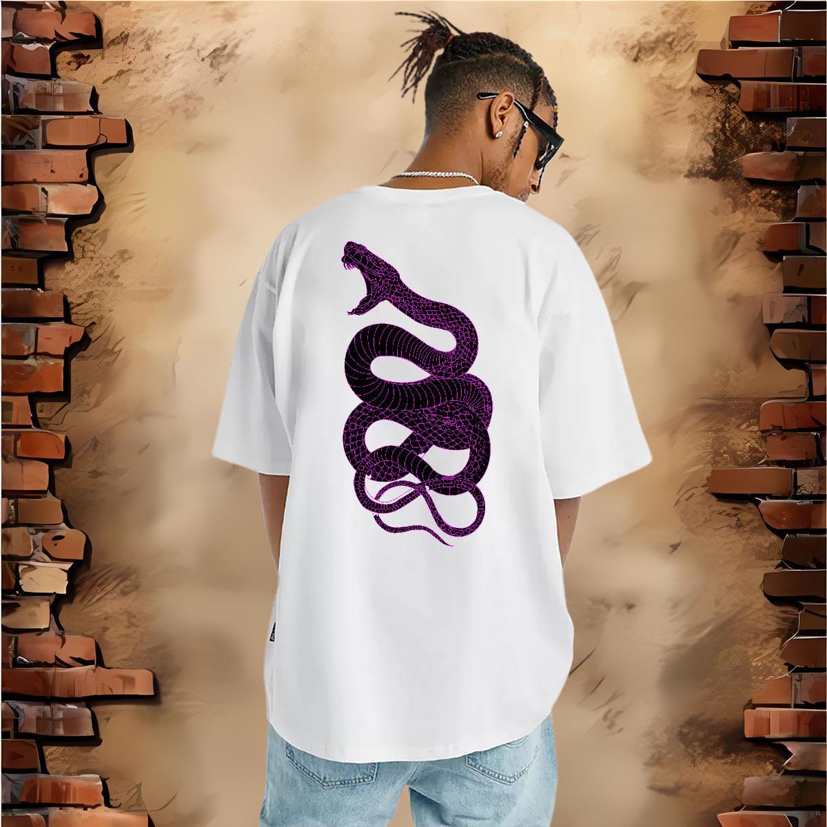 Custom T shirt 100% Cotton 230g snake Home Outdoor Tees Pure Cotton Loose Fit Men Tees Plus Size Custom