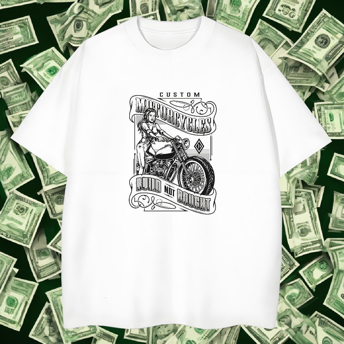 High Quality Men Tops Tees 230g Pure Cotton Beach car DIY Logo Oversized Short Sleeve O-Neck Brand T-Shirts for Men Tees Shirts