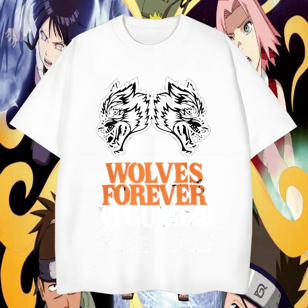 Fashion T Shirt For Man 100% Cotton 230g wolf Casual Daily Wear Top Tees Crew Neck Breathable Wholesale Men Tops Tees DIY Logo Oversized