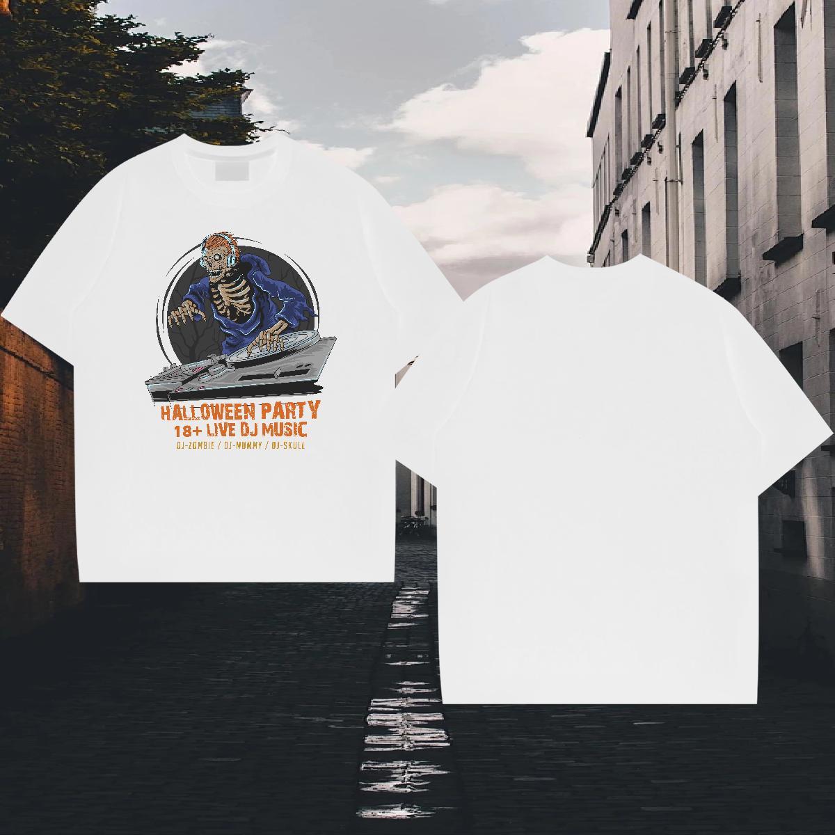 Classic Casual T-Shirts 230g Cotton monster Anime Printing Street Tees Breathable Short Sleeve Unisex Couples T Shirts DIY Printed