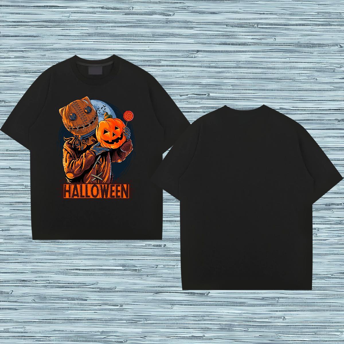 Designer T-Shirts 100% Cotton 230g pumpkin Casual Beach Tees Breathable Short Sleeve Popular Men Tshirts White Plus Size