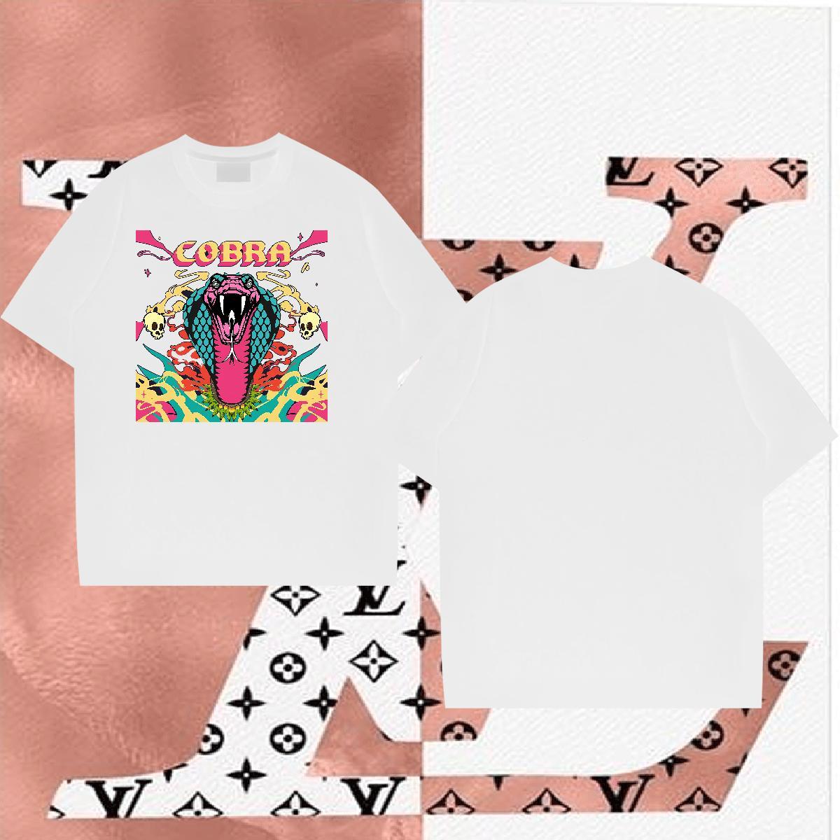 2024 Summer Men T Shirts 230g 100% Cotton skull Casual Tops Tees Short Sleeve Soft Cool Men Tees DIY