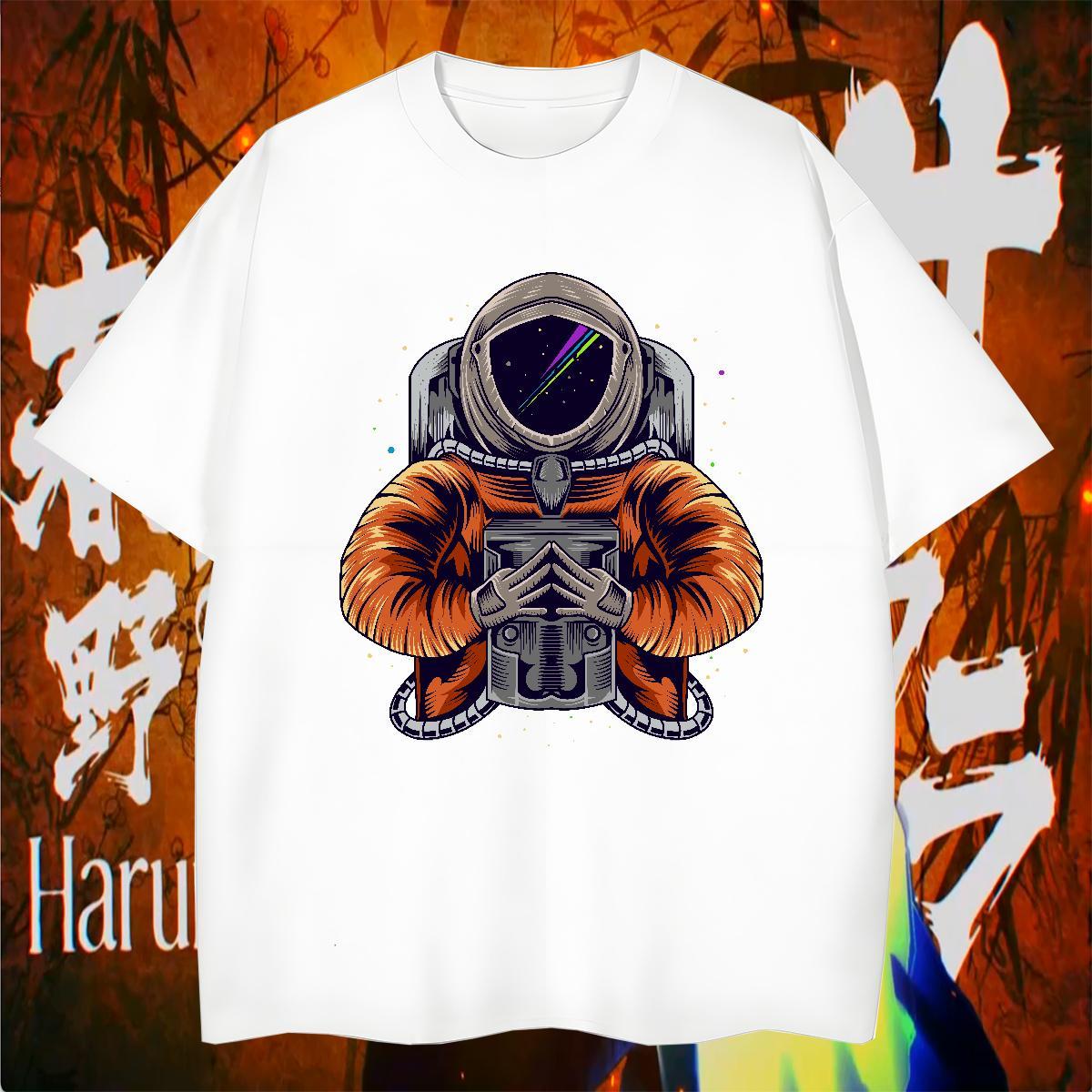 Mens T Shirts 230g Pure Cotton universe Casual Breathable Crew Neck DIY Printed Couples T Shirts Wholesale TOP Quality Wear