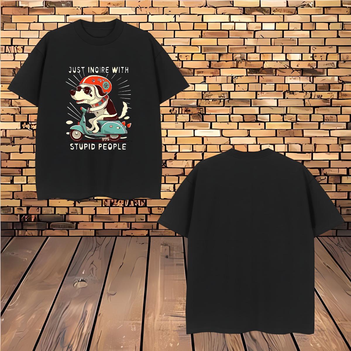 New T-Shirts 230g Pure Cotton dog Street Casual Tops Crew Neck Breathable Designer Couples T Shirts Anime