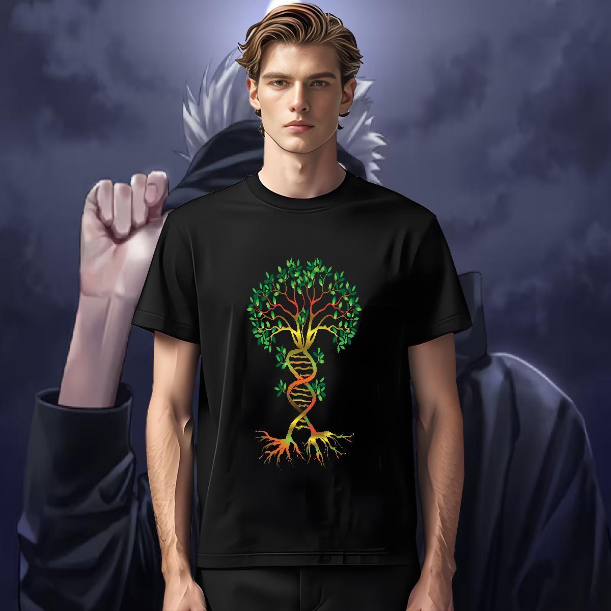 Fashion New Mens T Shirts 230g Pure Cotton tree Hip Hop Tees Shirts Short Sleeve Soft Brand Couples T Shirts Custom Printed