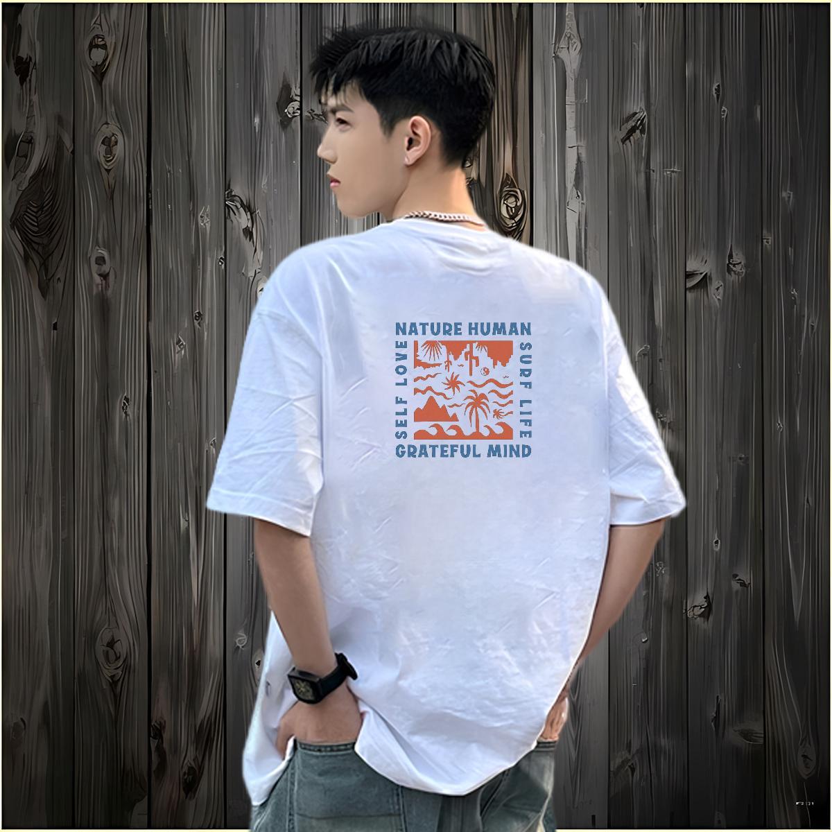 Customized Men T Shirts 100% Cotton 230g tree Anime Printing Street Wear Breathable Crew Neck Designer Men Clothes T-Shirt Cartoon Printing L-4XL