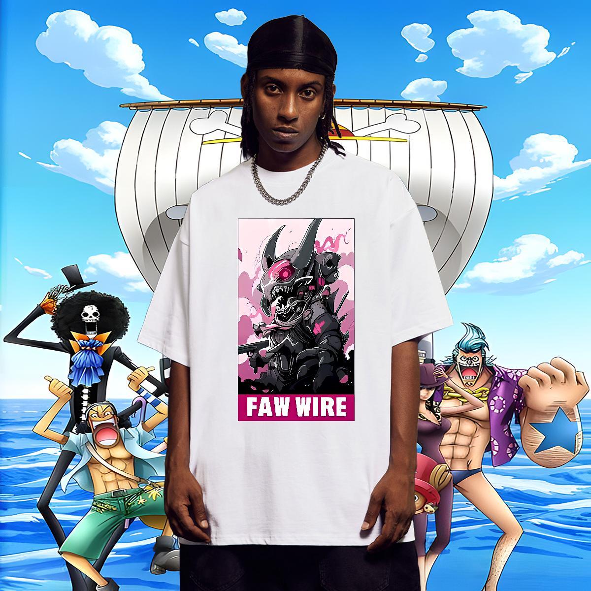 Comfortable Men Tees 100% Cotton 230g Anime Printing Street robot White Plus Size Breathable Short Sleeve Factory Direct Mens T Shirts Tee Shirt