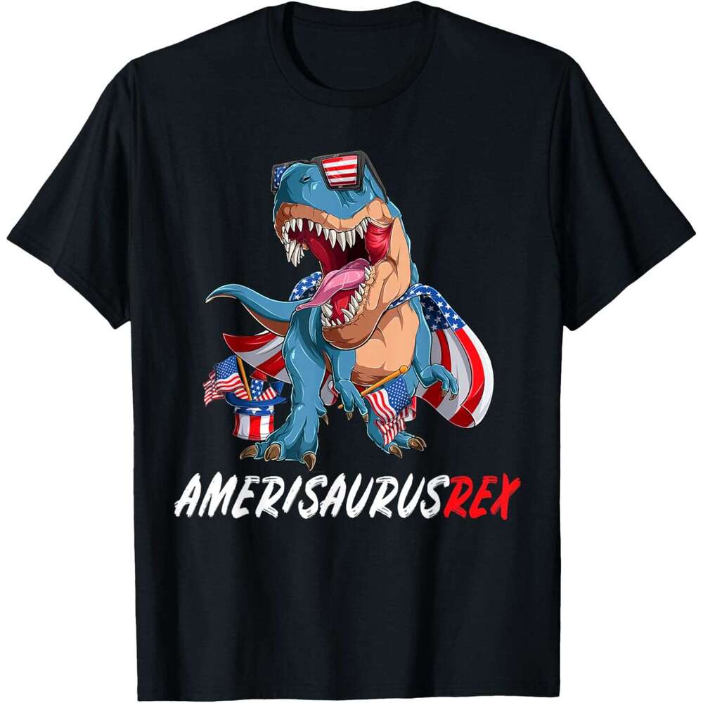T shirt Mens 4th July T Rex America Dinosaur Independence Day Patriot USA T-Shirt shirts tshirt graphic tee Casual tops summer clothes Short sleeve Fr