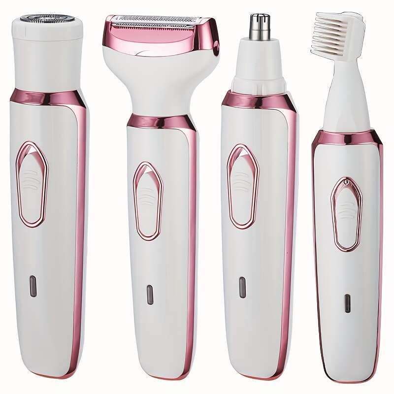 Electric Razor For Women, 4-in-1 Rechargeable grooming kit, Lady Electric Shaver For Face, Nose, Legs And Underarm, Bikini Trimmer For Women Wet & Dry