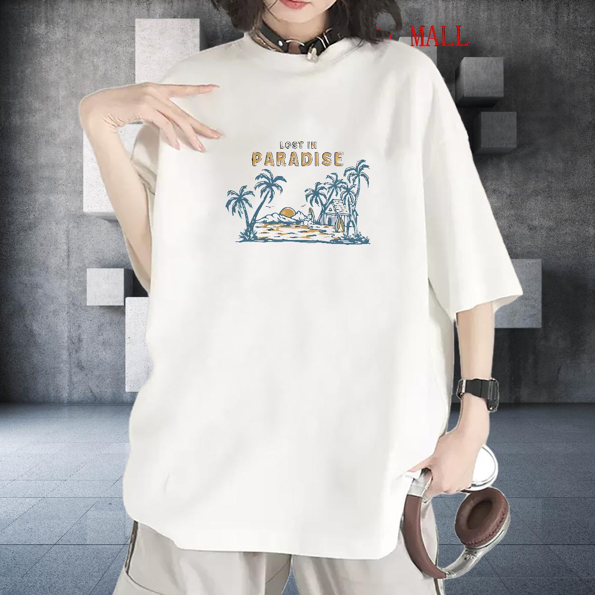 5A T-Shirts O-Neck Short Sleeve Lady T shirt Black Oversized sea Sport 100% Cotton 230g Fashion Casual Tee Shirt