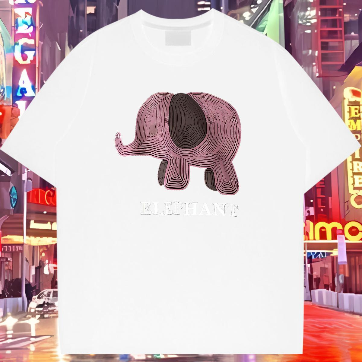 Lady T-Shirts Crew Neck Breathable Women Tees Customized Print Elephant Sport 230g Pure Cotton 2024 Tee Shirt