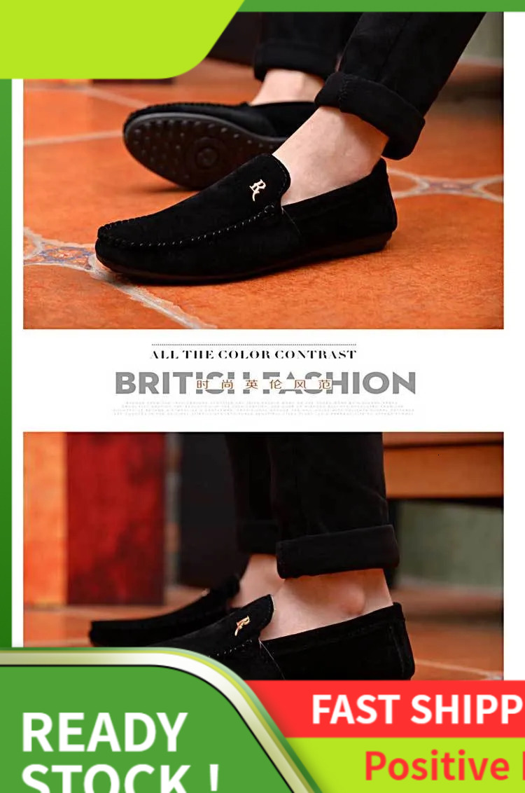 S Ddmysports Men Loafers Korean Trendy Men Casual Low Top Cloth Lazy Kick Ins Beanie Driving Shoes Non Slip And Simple Black Outdoor Shoes hoes lip im