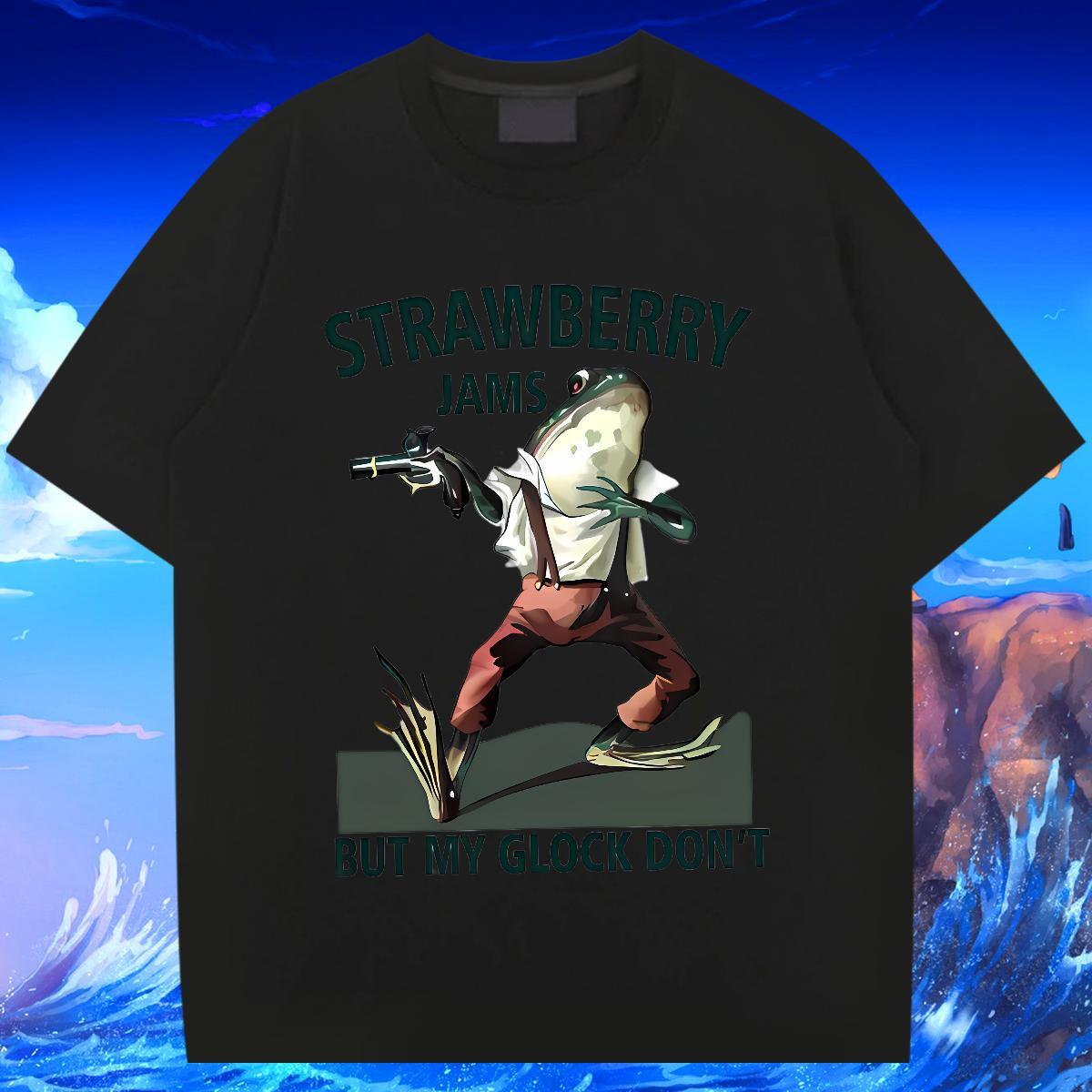 Designer T-Shirts 100% Cotton 230g Frog Hip Hop Street Top Tees Breathable Crew Neck Classic Men Tees Custom Anime