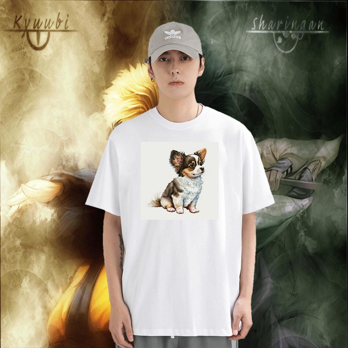 Wholesale Men Tshirts 230g Pure Cotton Street wear Hip Hop Dog Oversized 3XL 4XL Breathable Short Sleeve 2024 Designer Mens T Shirts Wear
