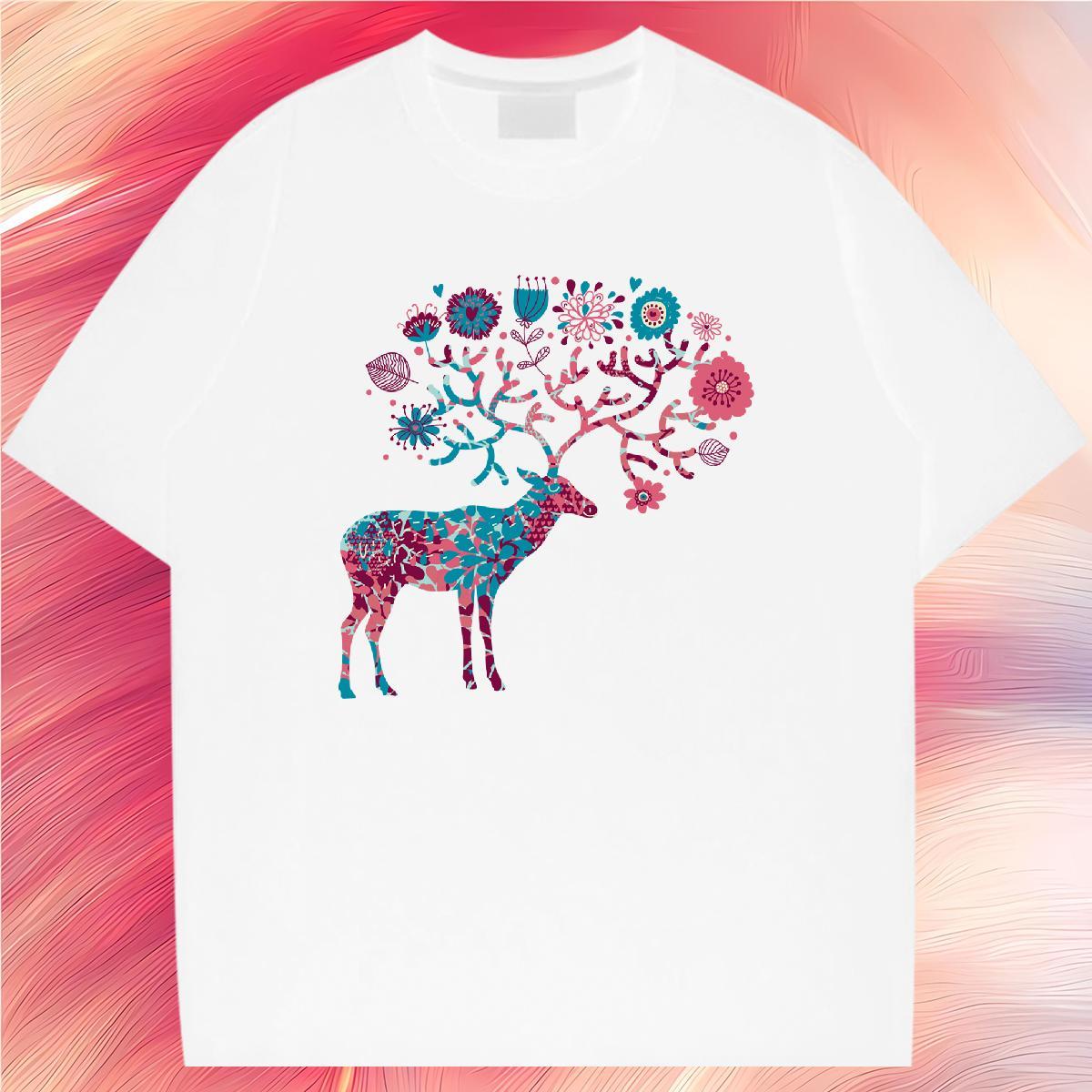 Casual New T-Shirts 100% Cotton 230g Christmas Street Wear O Neck Short Sleeves Designer Mens Tshirts Anime Print