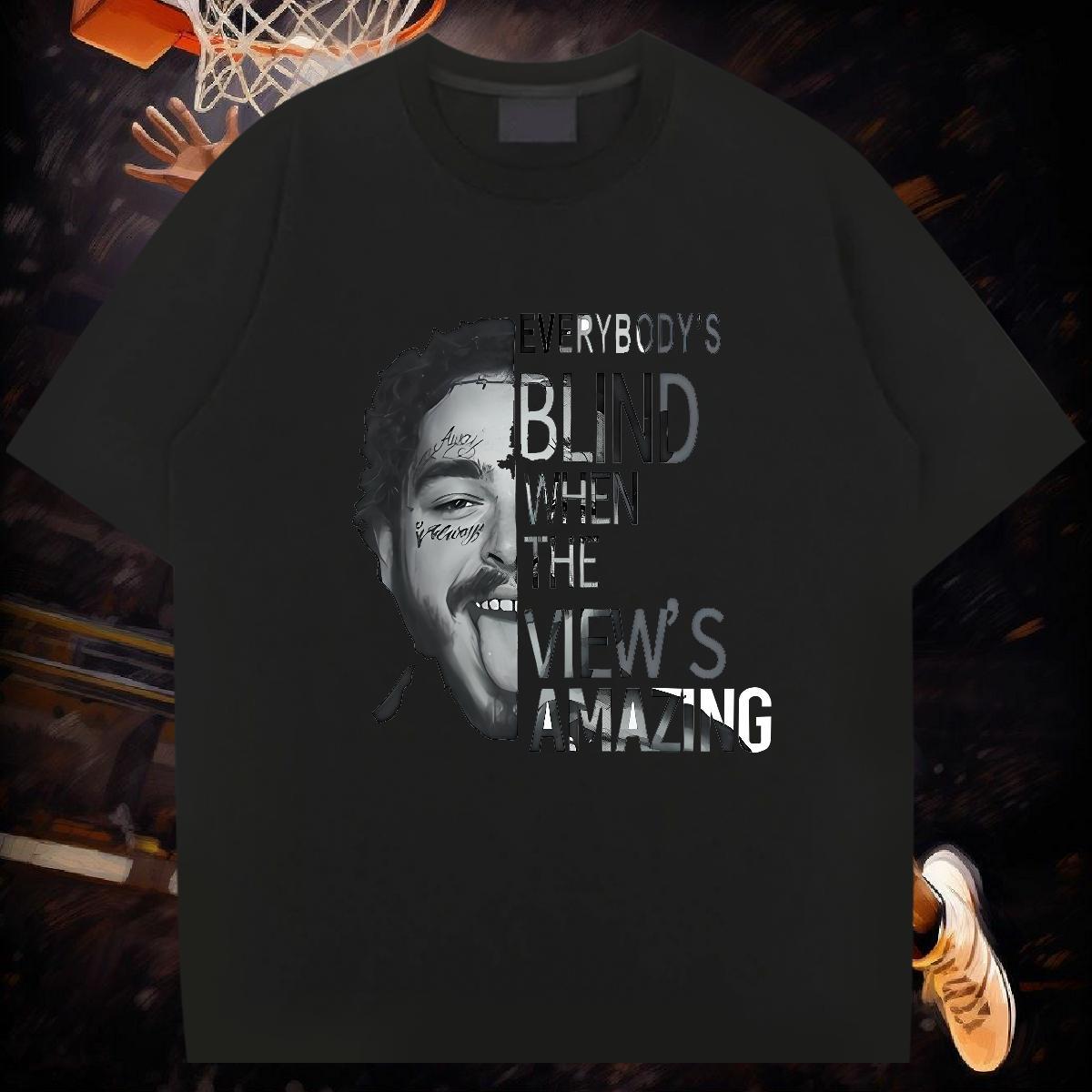 T Shirts Men 100% Cotton 230g portrait Casual O Neck Short Sleeves Anime Print Men Clothes T-Shirt Fashion Design High Quality Tee Shirt