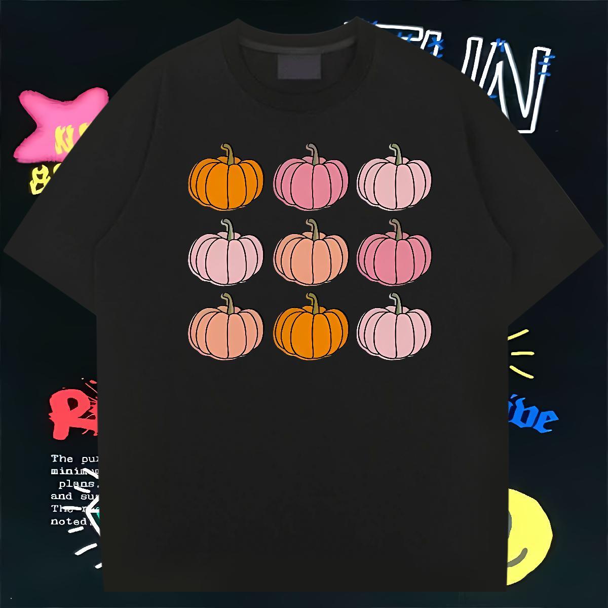Casual New T Shirts Men 230g Pure Cotton halloween Anime Printing Street Polos Breathable Short Sleeve TOP Quality Mens Tshirts DIY Printed