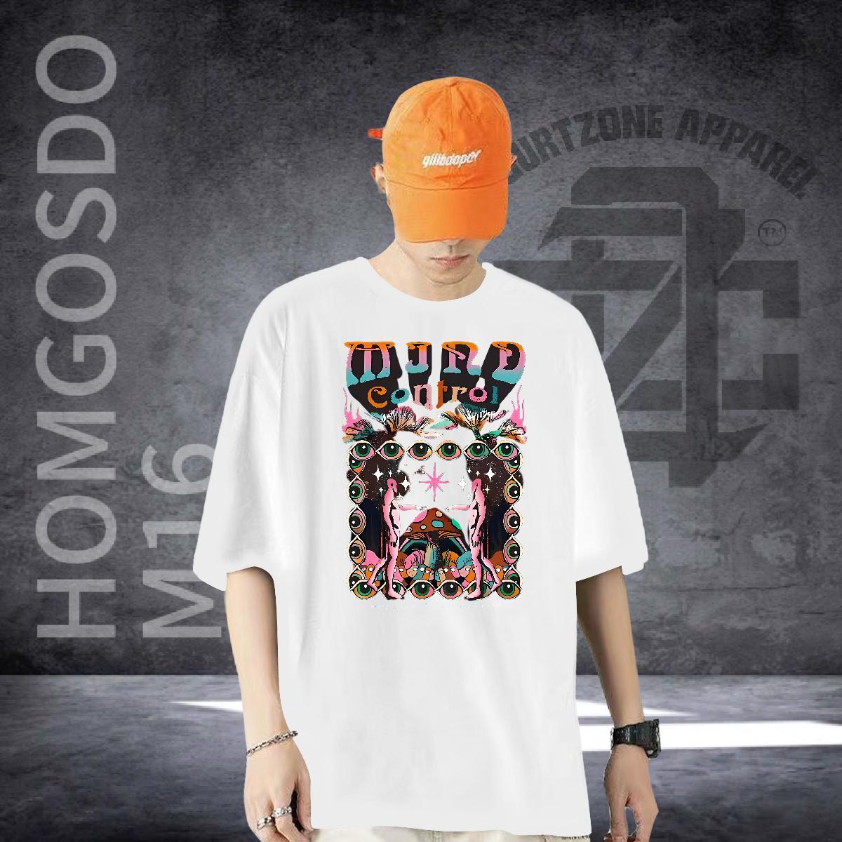 Fashion Designer Men T Shirts 100% Cotton 230g mushroom Casual Daily Wear Tops Crew Neck Breathable Free Shipping Tshirts Floral Print