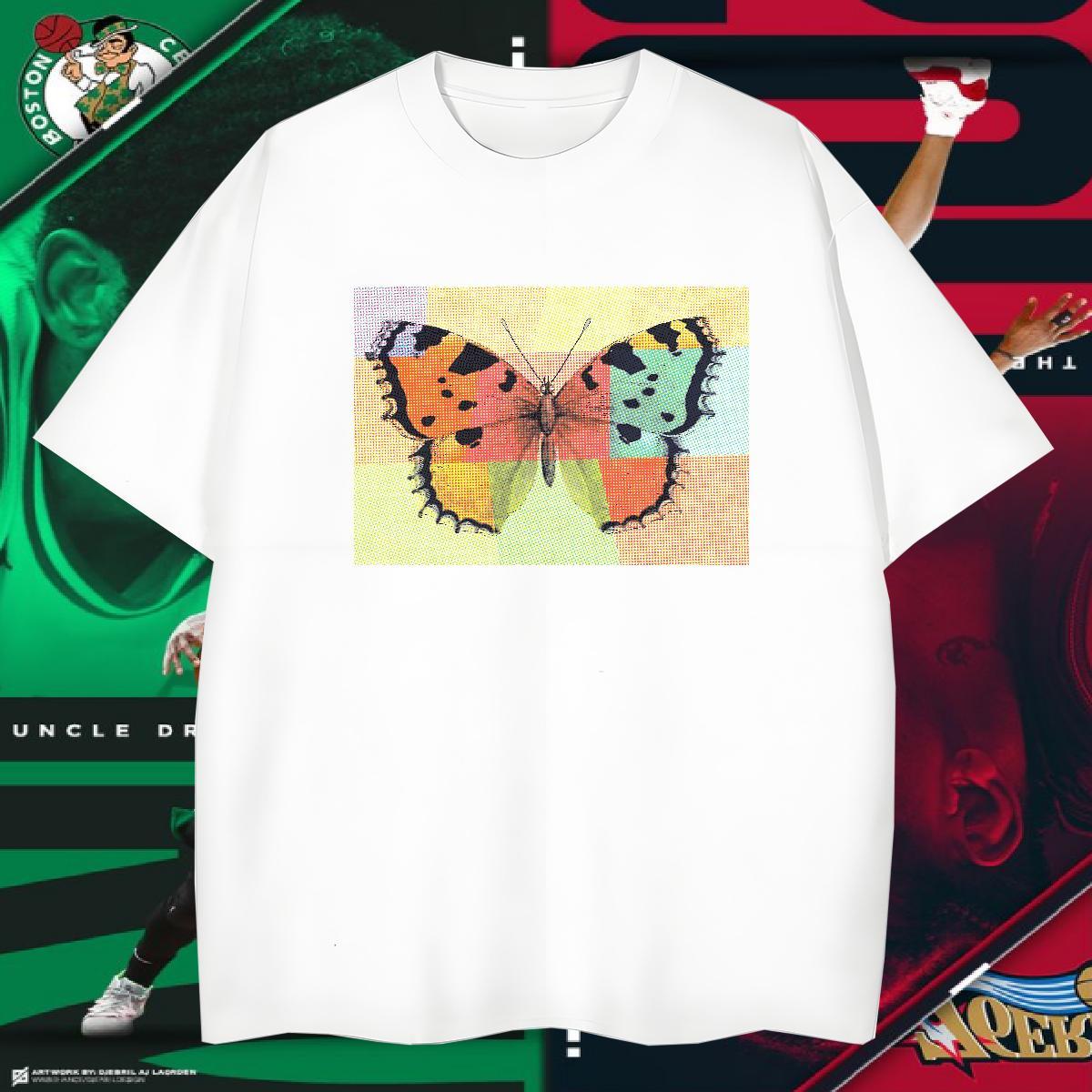 T Shirt For Man 230g Cotton Butterfly Sports Casual Breathable Crew Neck Custom Anime Tshirts Stylist Soft Tees