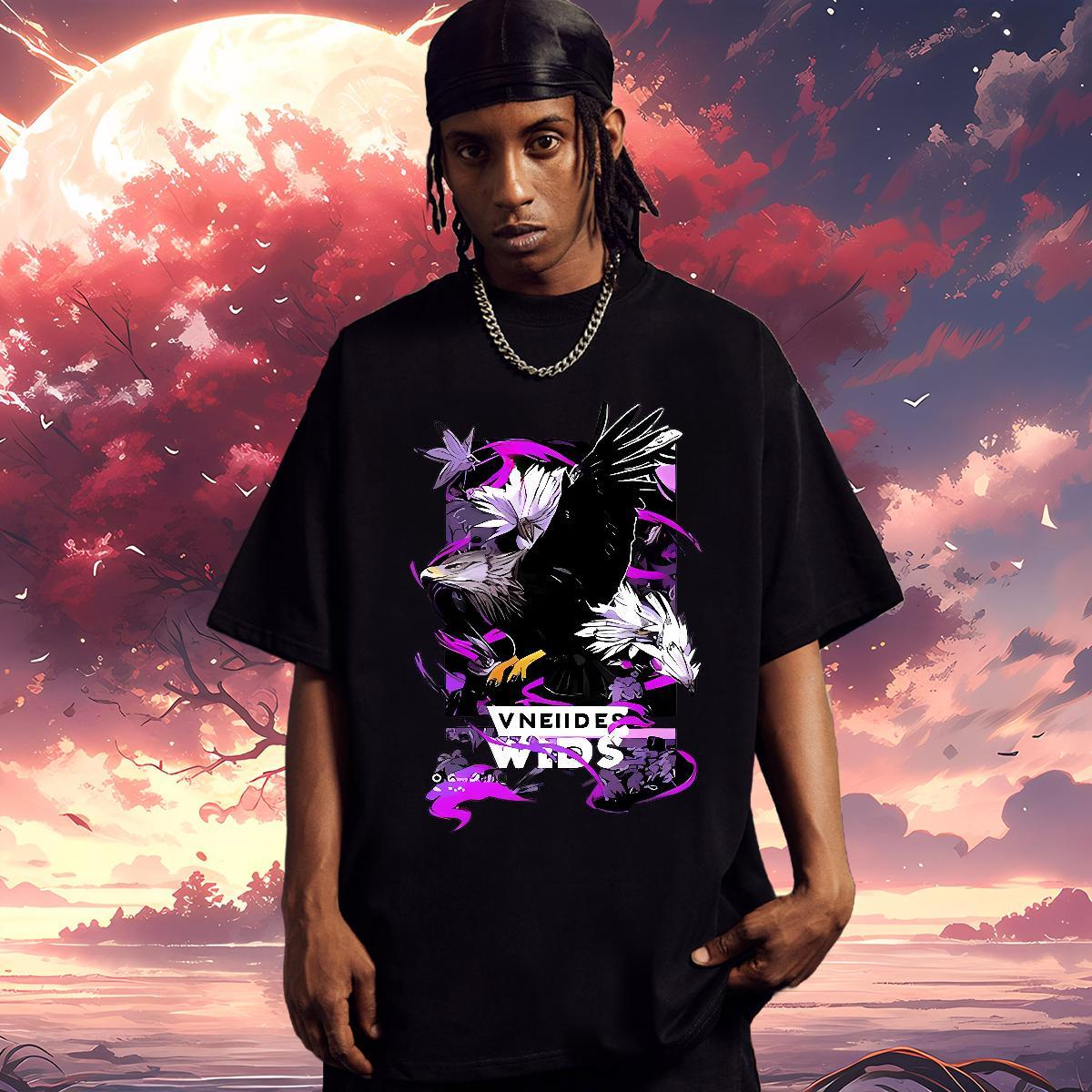 T Shirts Men 230g Pure Cotton eagle Sport Breathable Soft Anime Mens Tshirts Wholesale Cool Tee Shirt