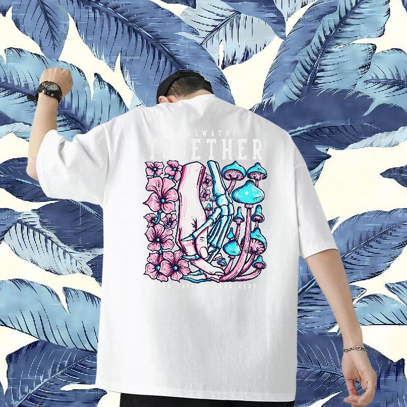 Stylist Man T Shirts 230g Pure Cotton mushroom Casual Beach Tops Shirt Short Sleeve Soft Cool Tshirt for Man Woman Oversized 3XL 4XL