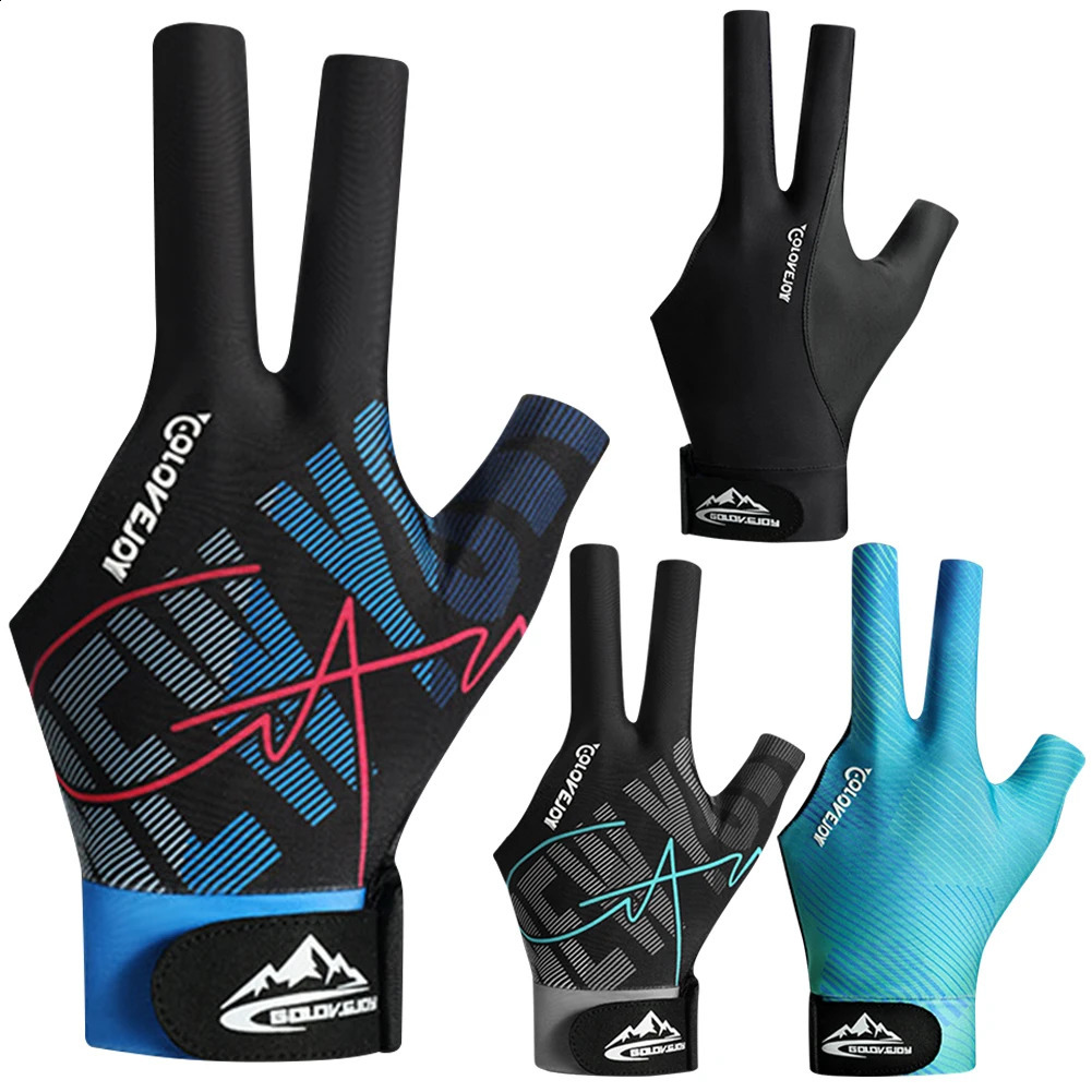 Billiards Glove Left Hand Three Finger Snooker Billiard Glove Non Slip Stickers Elasticity Billiard Training Gloves Accessories 240805