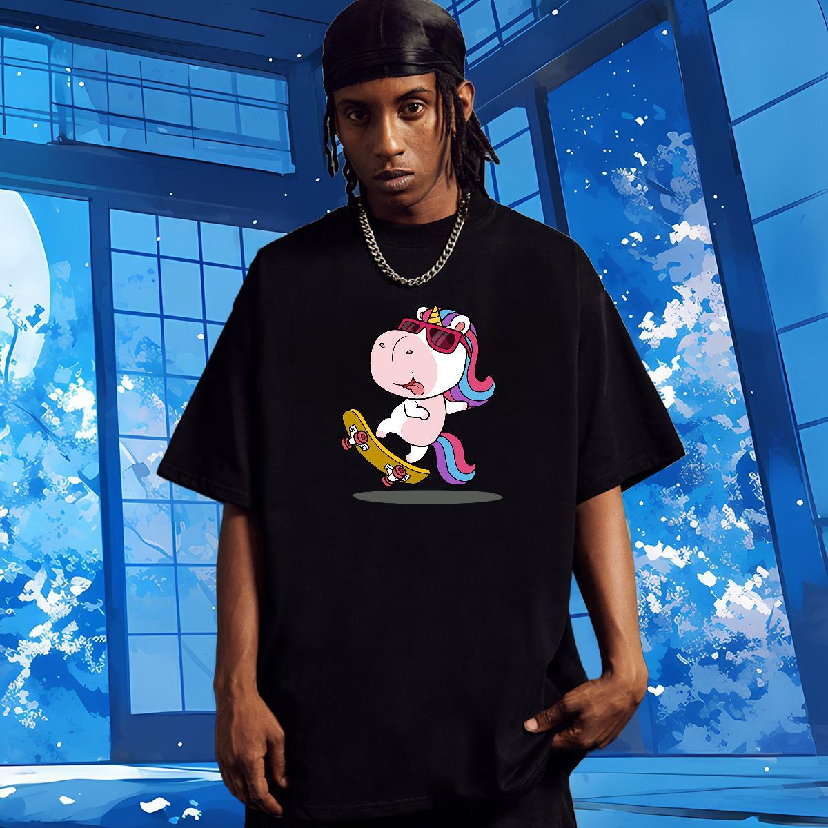 Mens T Shirts 230g Cotton Beach O-Neck Short Sleeve Cartoon Printing L-4XL Men Clothes T-Shirt New Designer Soft Tees