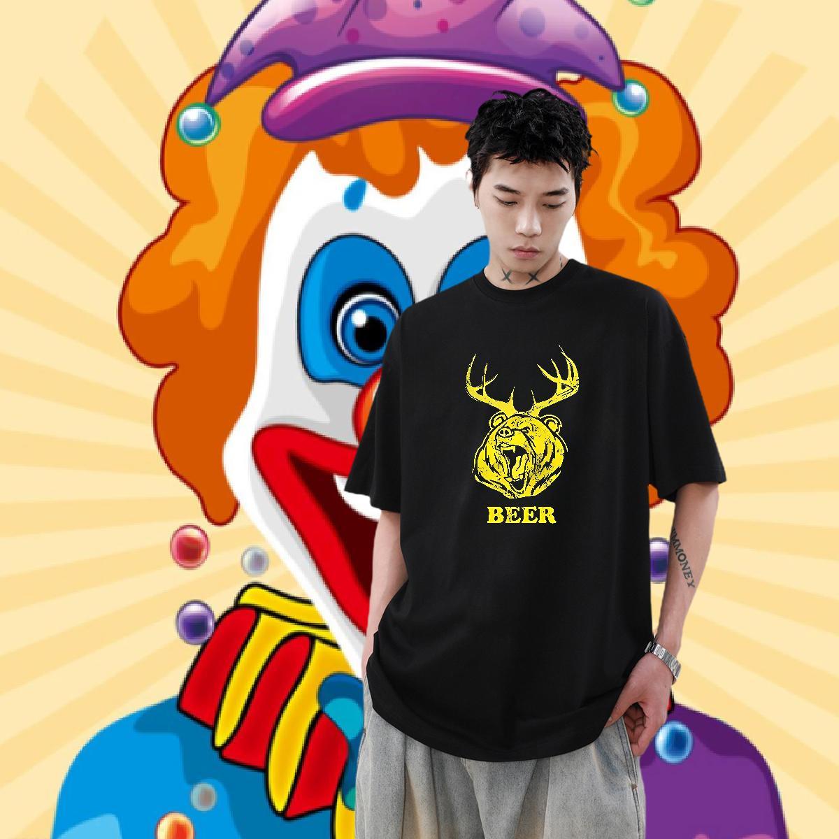 2024 DIY Men T Shirts 100% Cotton 230g lion Sport Tee Shirt O-Neck Short Sleeve Designer Couples T Shirts Custom Cartoon