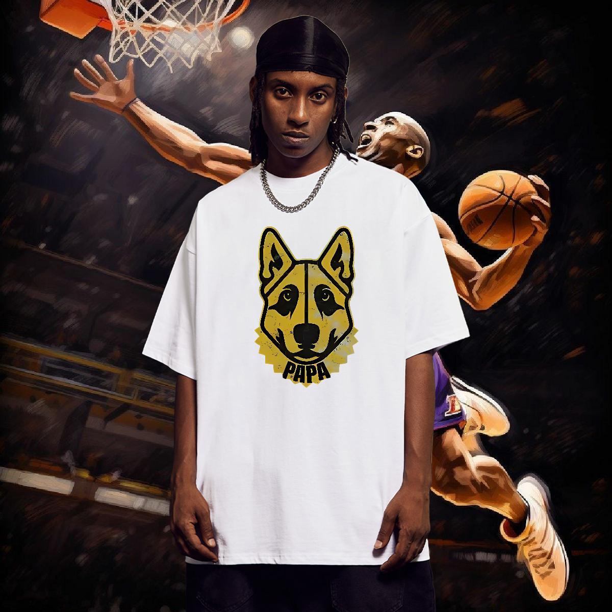 Factory Direct T-Shirts for Men 100% Cotton 230g dog Street Tops Shirt Round Neck Short Sleeve Free Shipping Tshirts Black Oversized