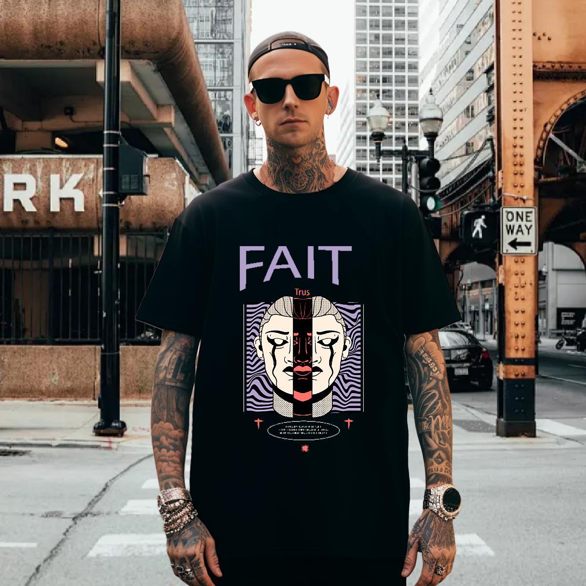 Mens T Shirts 230g 100% Cotton English Street wear Hip Hop Breathable Plus Size Custom Tshirts 2024 TOP Quality Clothings