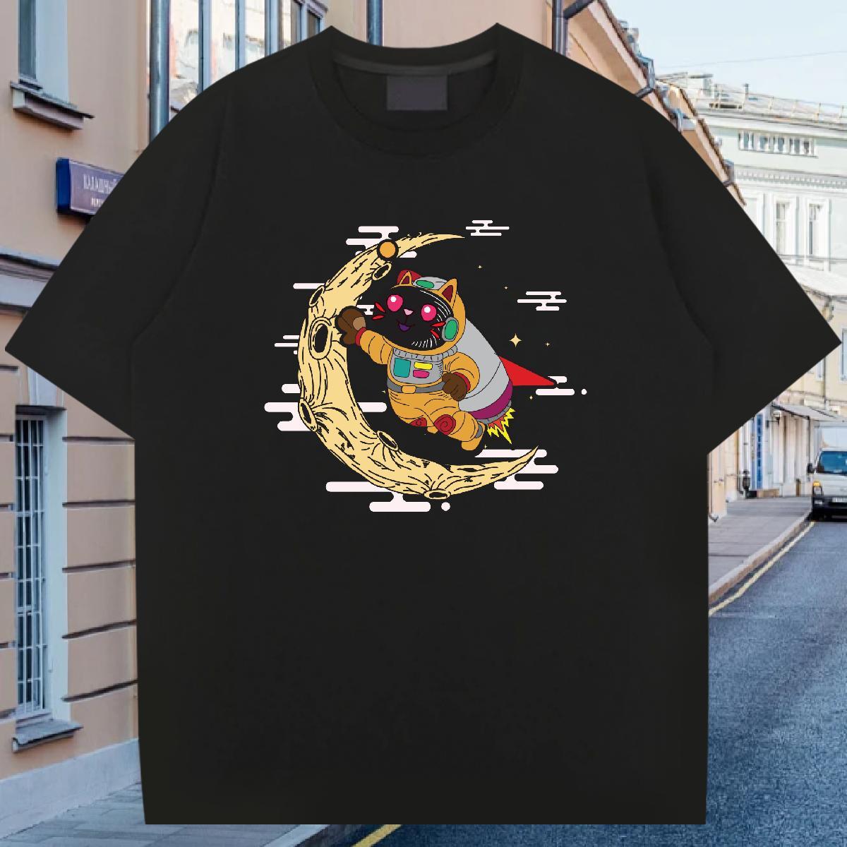 Men T Shirts 230g 100% Cotton universe Casual Daily Wear Breathable Crew Neck Plus Size Custom Men Clothes T-Shirt Wholesale Designer Tee Shirt