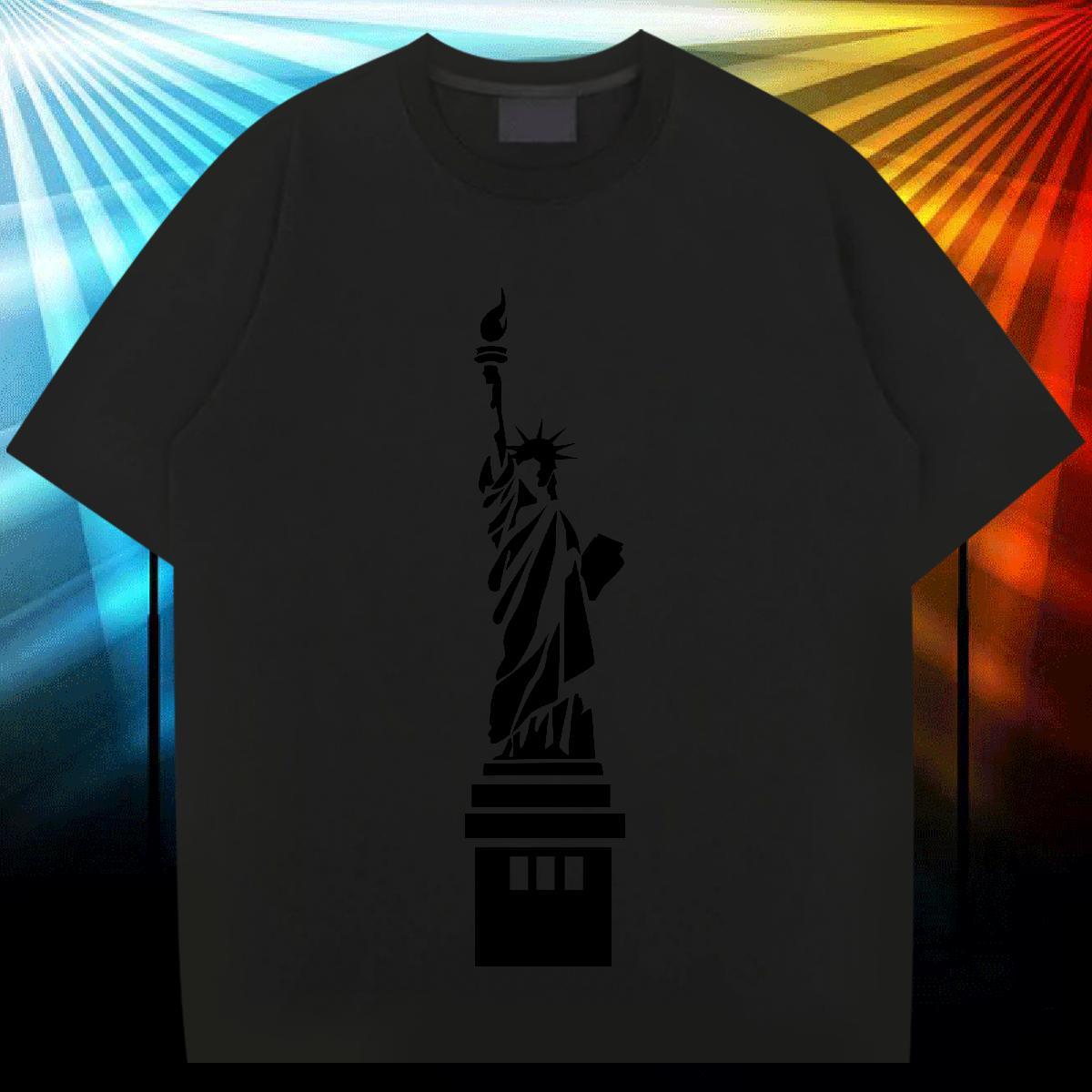 Fashion Design T Shirt For Man 230g 100% Cotton the Statue of Liberty Sport Tshirts Crew Neck Comfortable Couples T Shirts Custom Anime