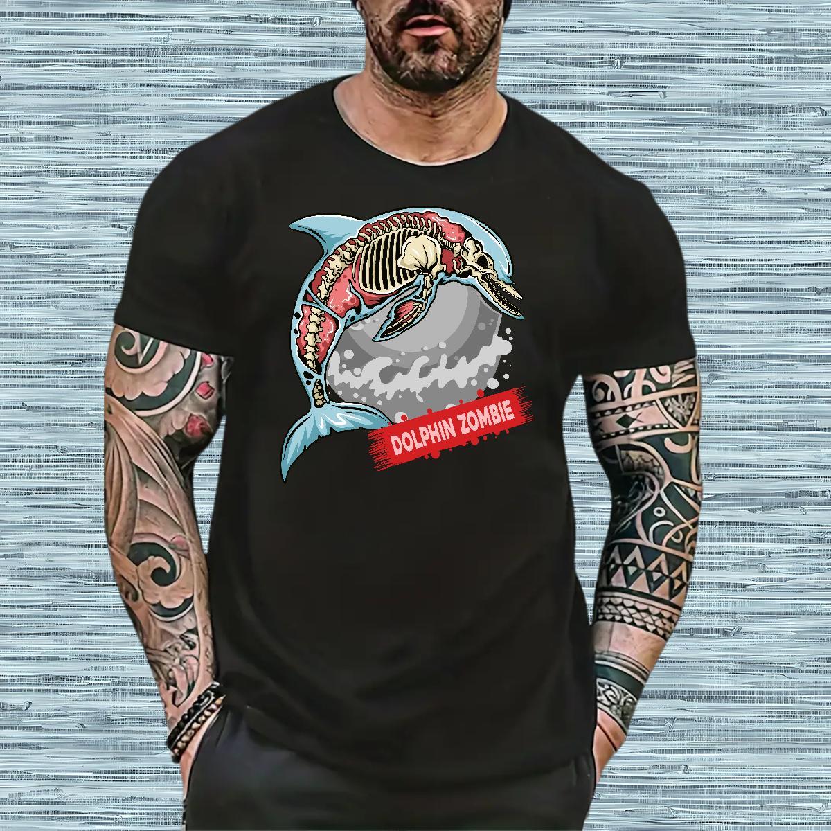 Stylist T Shirt For Man 230g Cotton Halloween Street Casual Tee Shirt Round Neck Short Sleeve Brand Tshirts Cartoon Printing L-4XL
